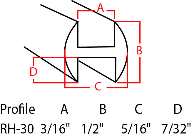 1/2" Lead Round H Channel