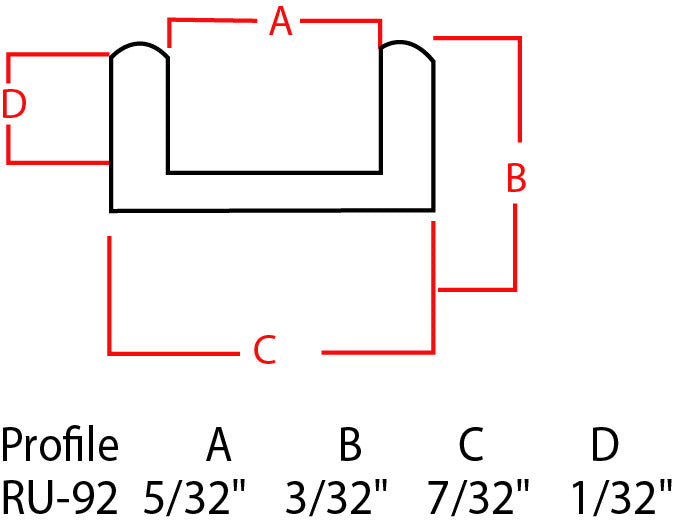 5/64" Lead FltBtm/RndSid/U Cha